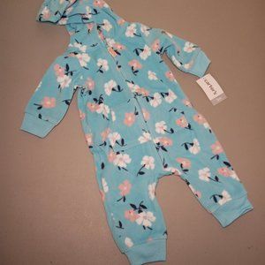 Carters 1PC Girl Turq Pink Floral Print Turquoise 3m - NEW with tags